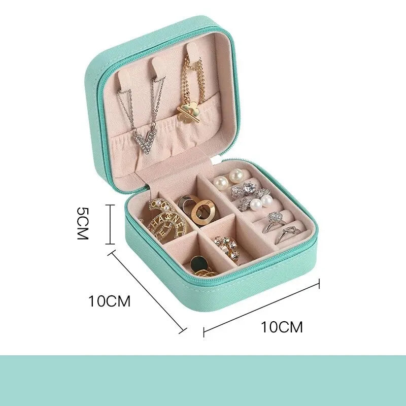 Mini Leather Square Jewellery Box, Luxury Square Cosmetic Box