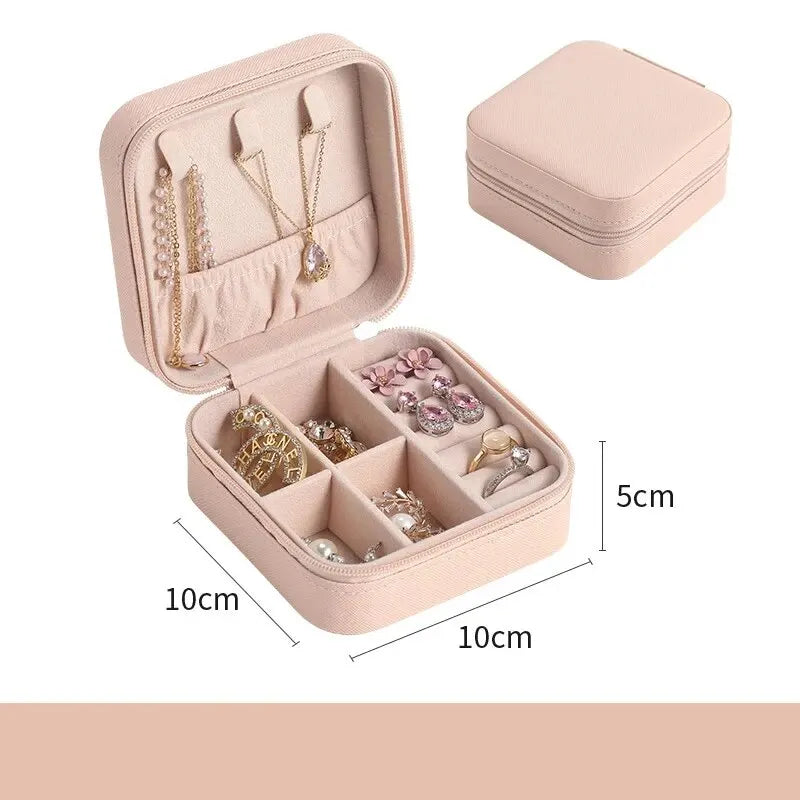 Mini Leather Square Jewellery Box, Luxury Square Cosmetic Box