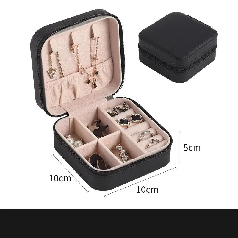 Mini Leather Square Jewellery Box, Luxury Square Cosmetic Box