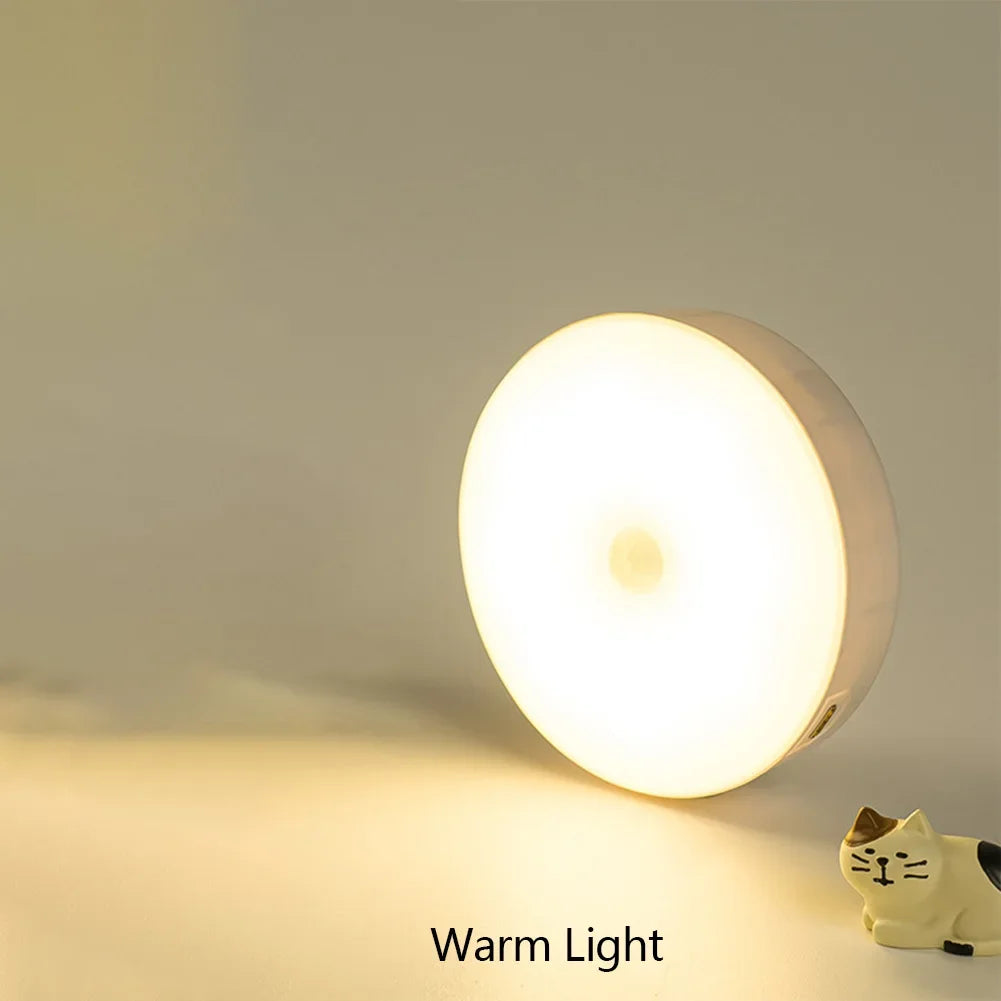 PIR Motion Sensor LED Night Light USB Rechargeable Night Lamp