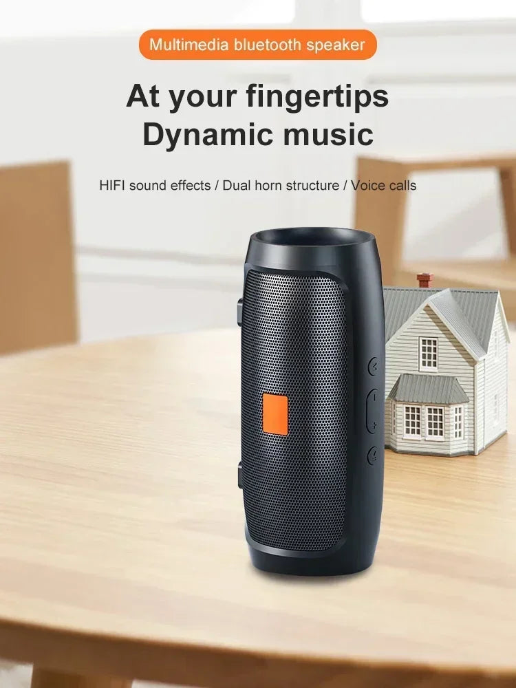 Portable Bluetooth Speaker with Dual Stereo, FM Radio, TF/USB Playback, and Subwoofer Sound