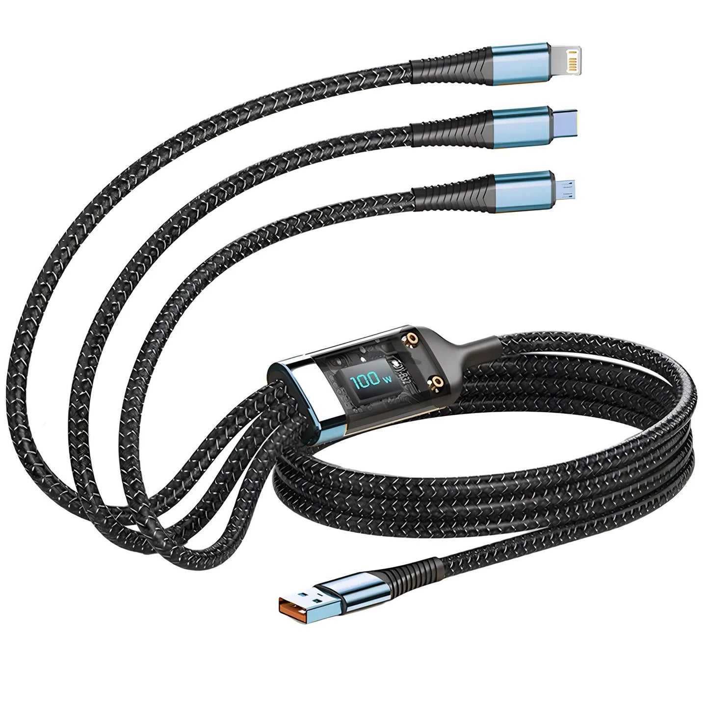 100W USB Charging Cable 3-in-1