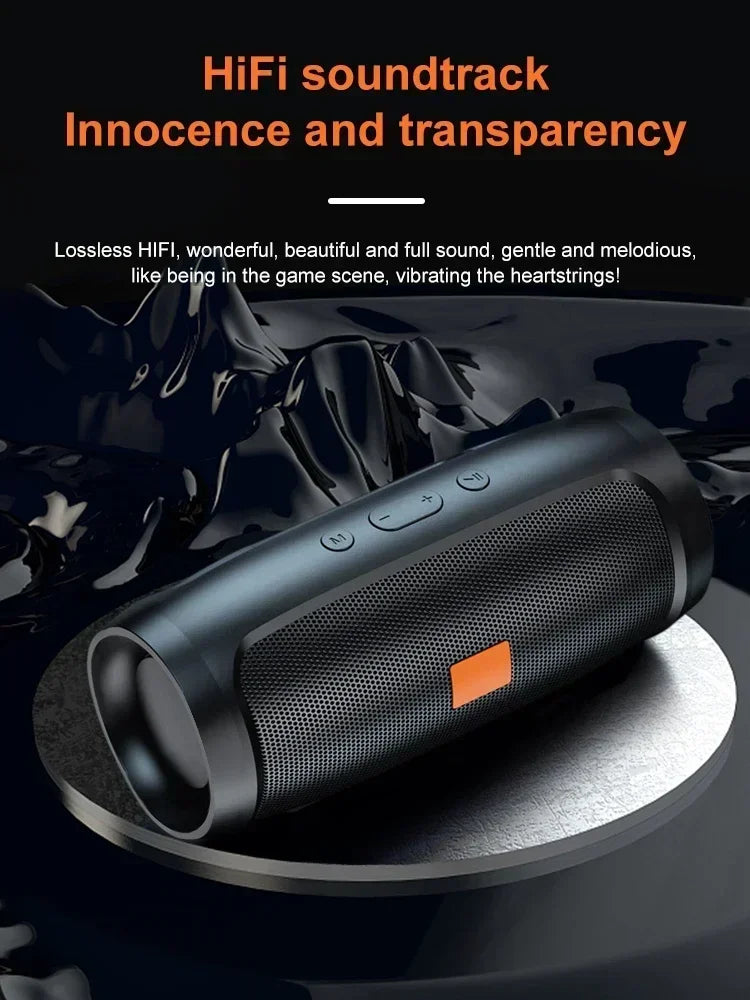 Portable Bluetooth Speaker with Dual Stereo, FM Radio, TF/USB Playback, and Subwoofer Sound