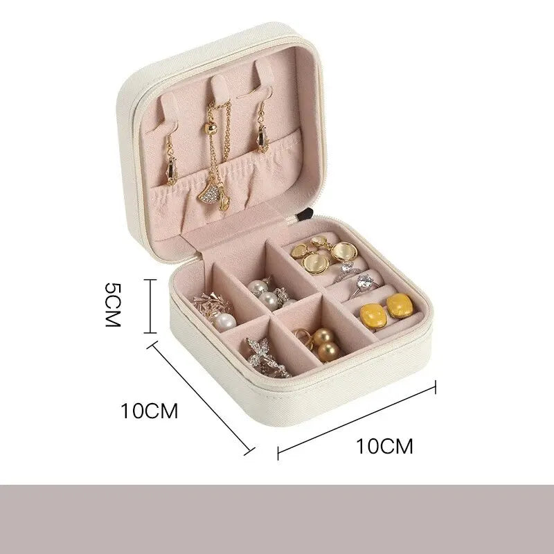 Mini Leather Square Jewellery Box, Luxury Square Cosmetic Box