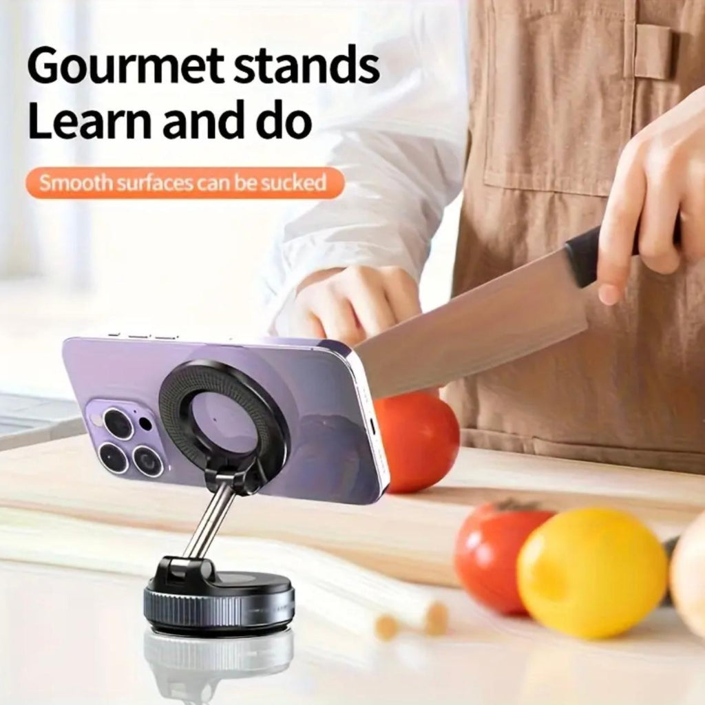Car Mount Electric Vacuum Magnetic Holder Foldable Strong Suction Stand