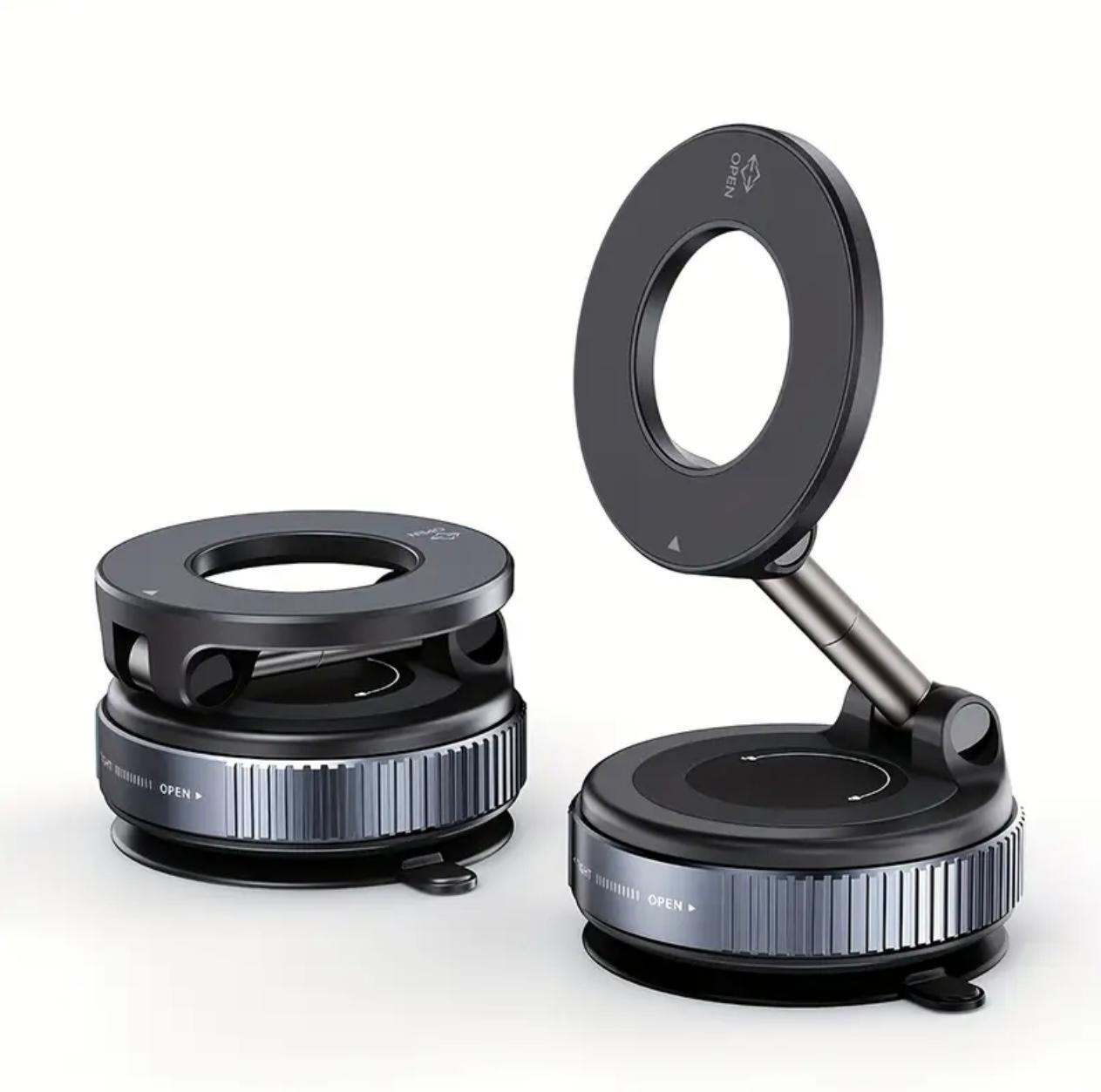 Car Mount Electric Vacuum Magnetic Holder Foldable Strong Suction Stand