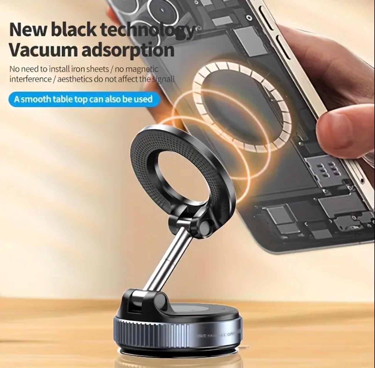 Car Mount Electric Vacuum Magnetic Holder Foldable Strong Suction Stand