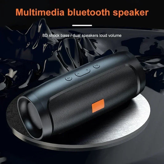 Portable Bluetooth Speaker with Dual Stereo, FM Radio, TF/USB Playback, and Subwoofer Sound