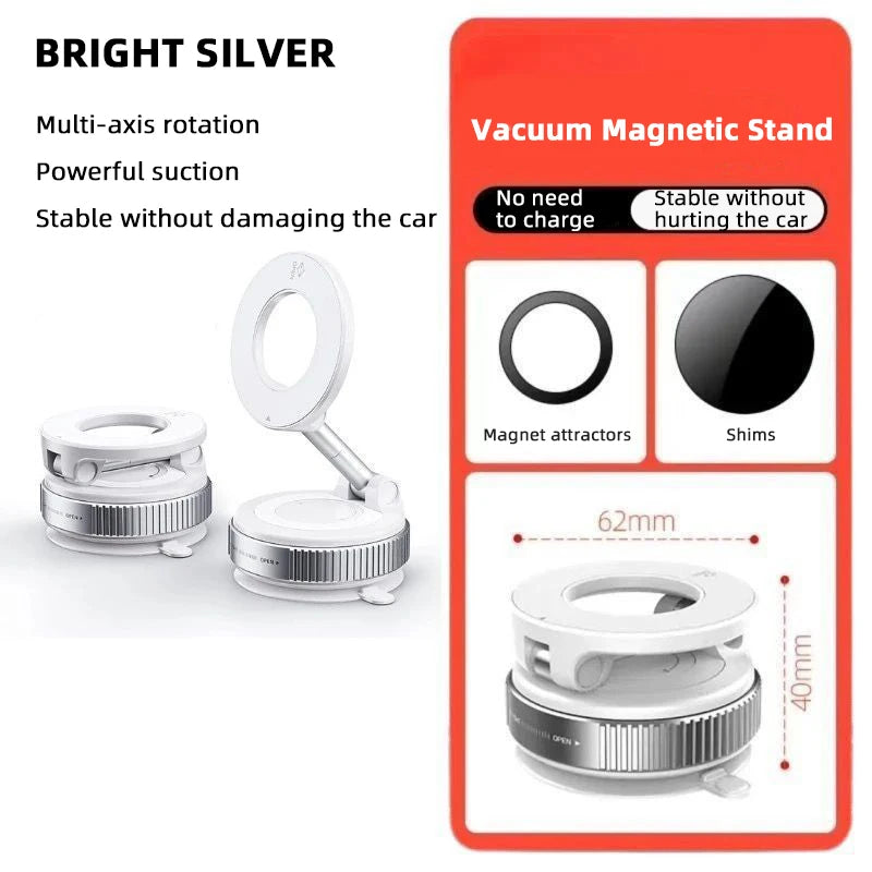 Car Mount Electric Vacuum Magnetic Holder Foldable Strong Suction Stand